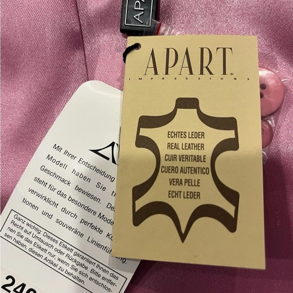 Apart Impressions Womans Pink leather Button Up Blazer Jacket Size 40 US10 NWT - Picture 6 of 6